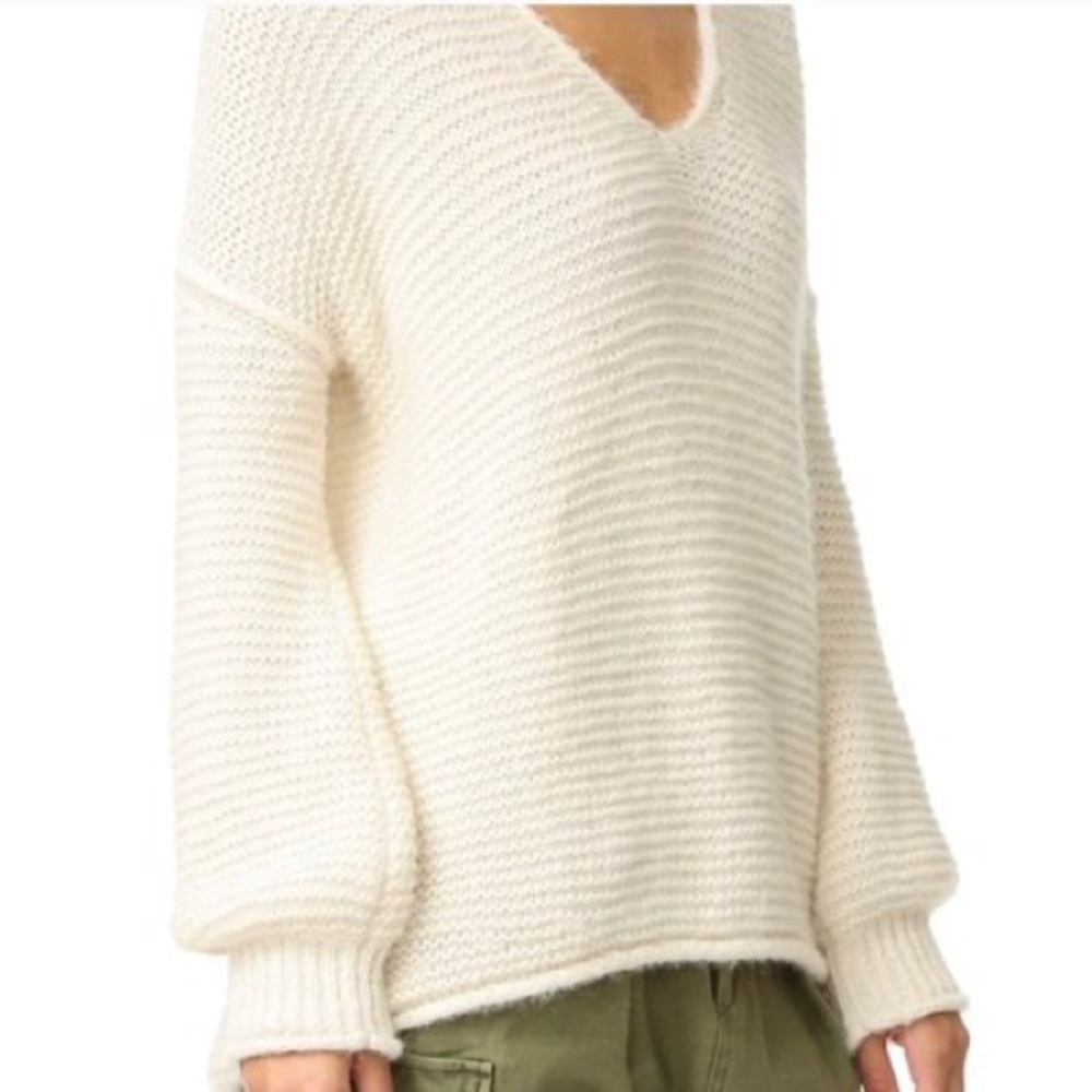 free people🦙cozy oversized knit cream sweater
